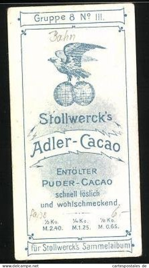 Sammelbild Stollwerk`sche Chocolade, Alder-Cacao, V.Maybach Eisenbahn-Minister  - Autres & Non Classés