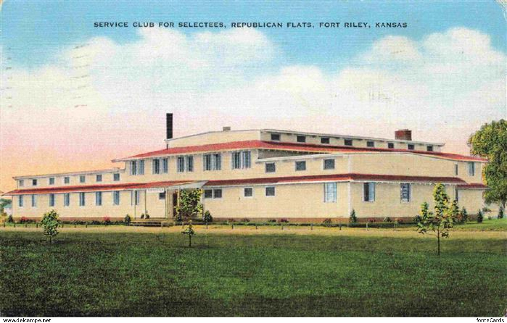 73973360 Fort_Riley_Kansas_USA Service Club For Selectees Republican Flats - Autres & Non Classés