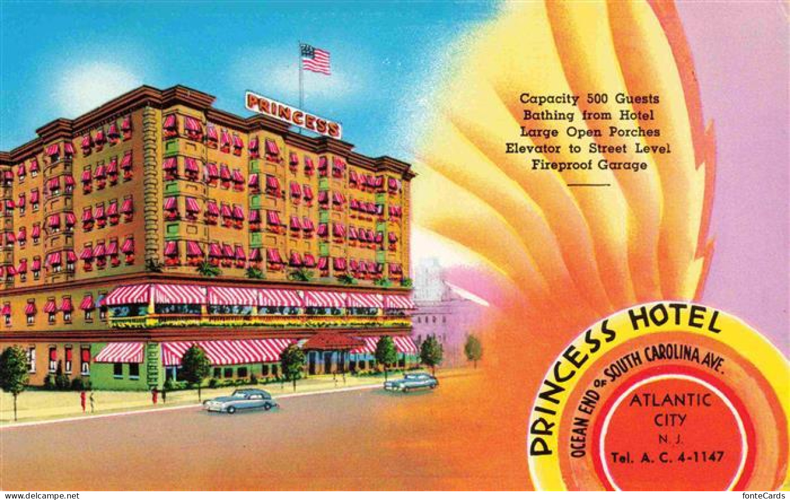 73973348 Atlantic_City_New_Jersey_USA Princess Hotel Illustration - Sonstige & Ohne Zuordnung