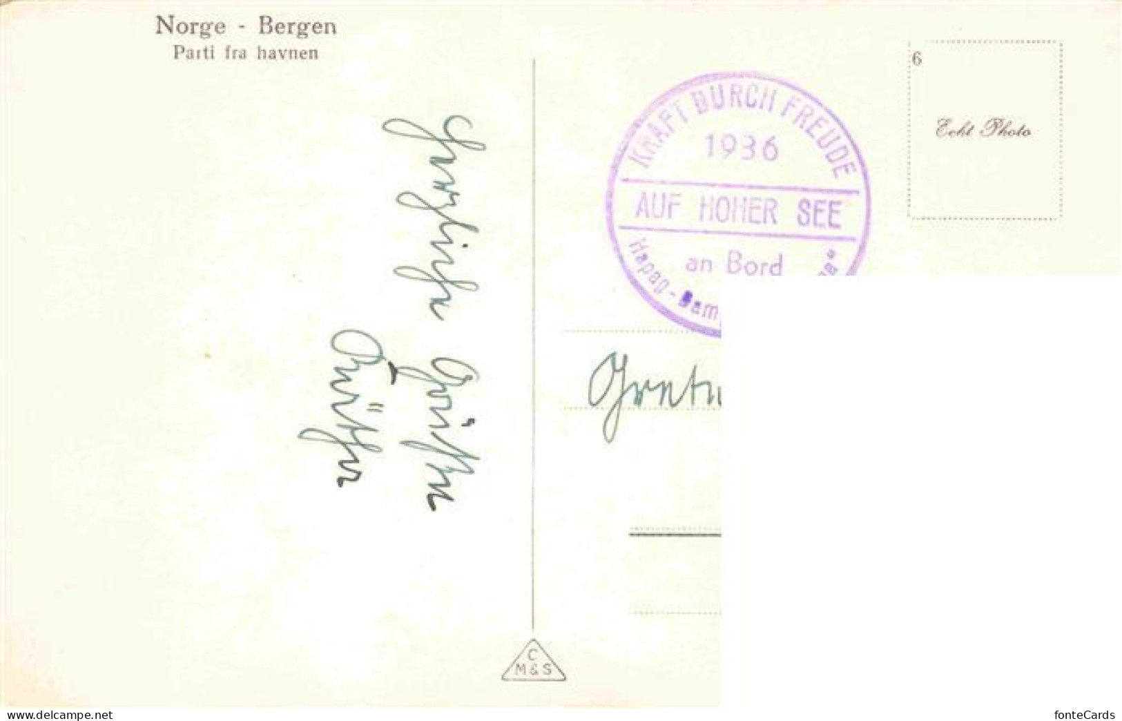 73973306 Bergen_Norwegen Parti Fra Havnen Panorama Hafen Sonderstempel - Noruega