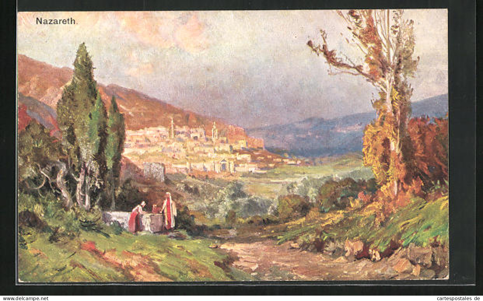 Künstler-AK Nazareth, Panorama  - Palestina