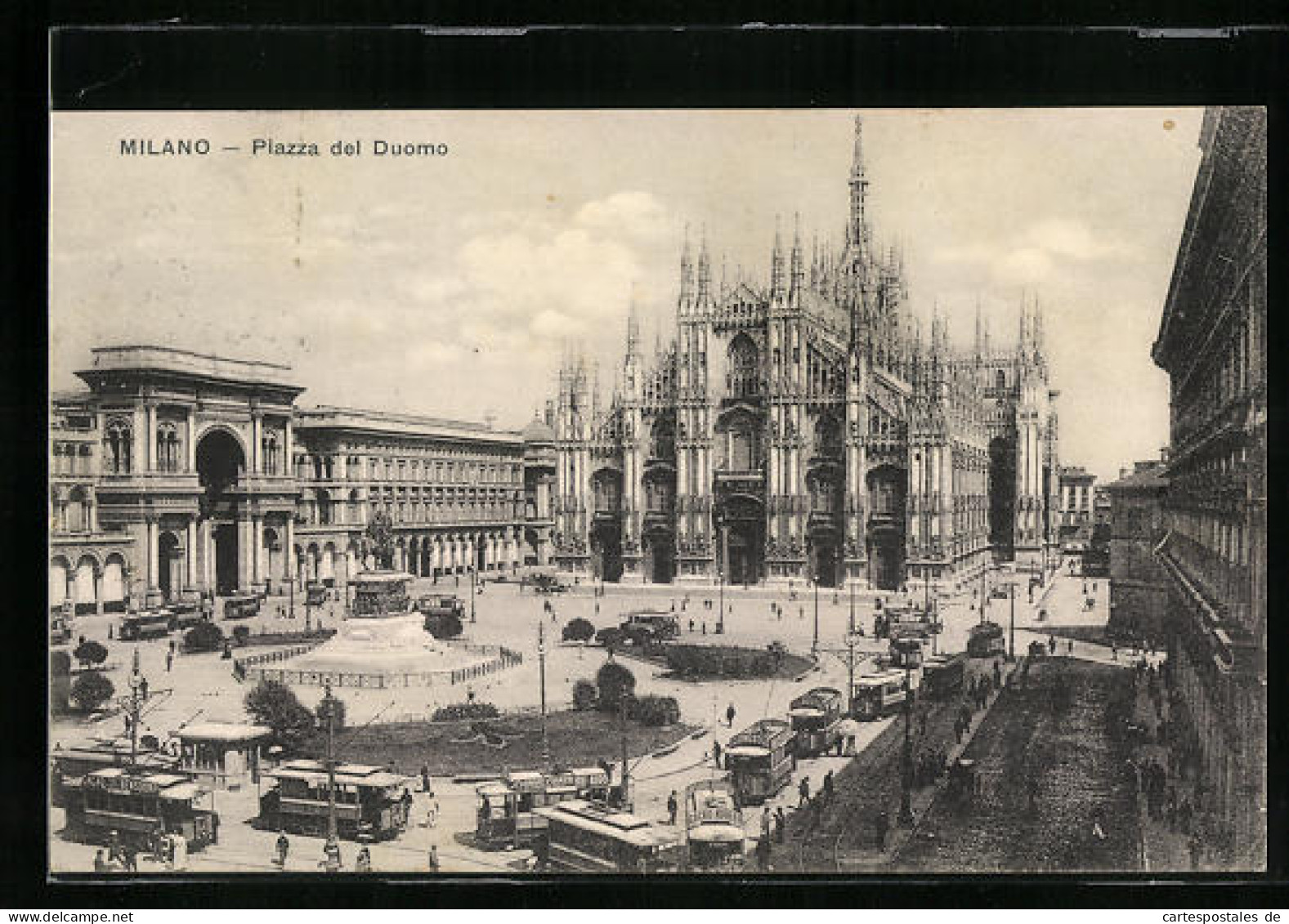 AK Milano, Piazza Del Duomo, Strassenbahn  - Tramways