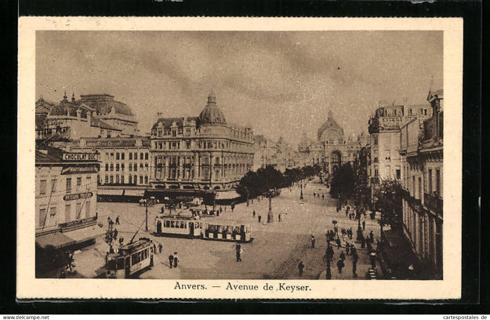 AK Anvers, Avenue De Keyser, Strassenbahn  - Tranvía