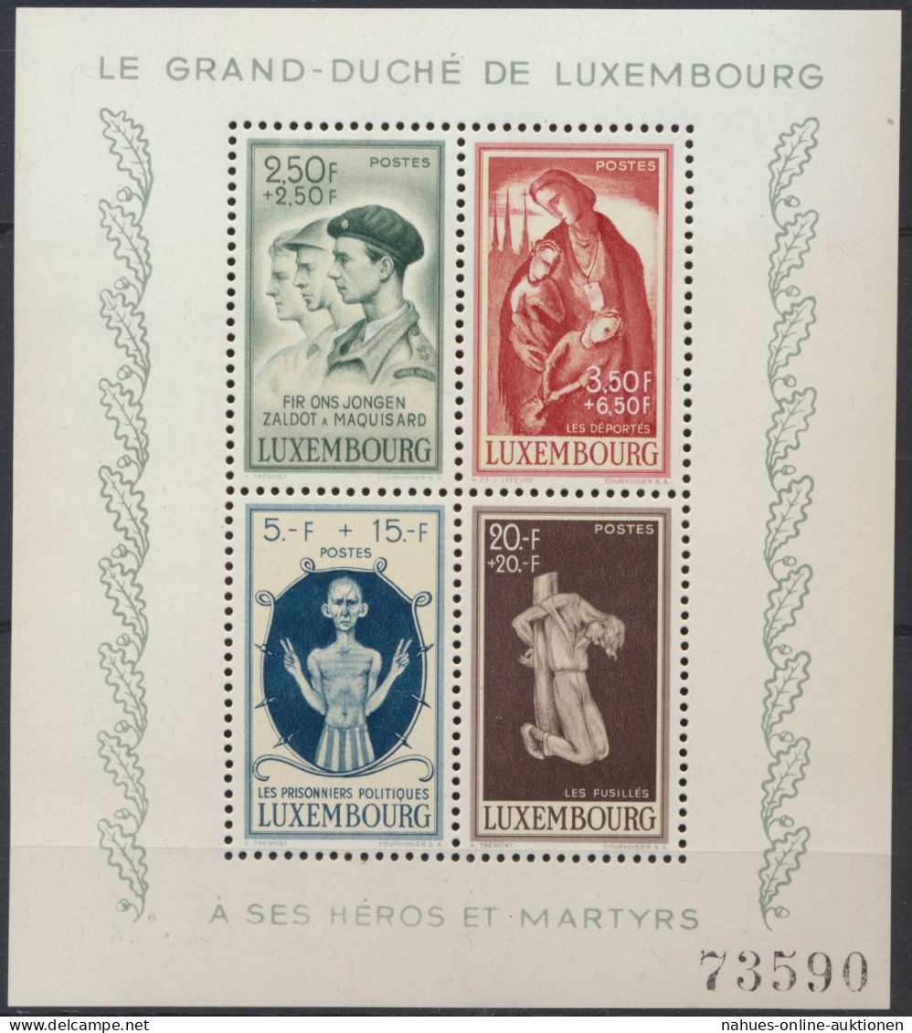 Luxemburg Block 5 Caritas Kriegsgeschädigte Luxus Postfrisch MNH Kat. 30,00 - Storia Postale