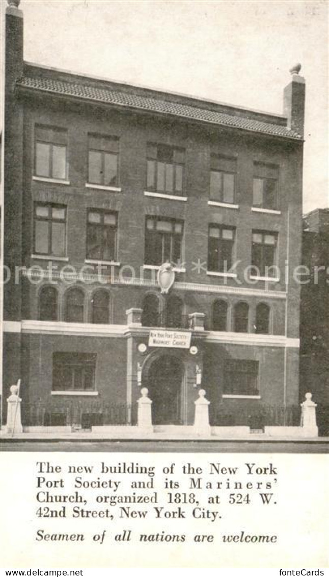 73764041 New_York_City The New Building Of The New York Port Society And Its Mar - Sonstige & Ohne Zuordnung