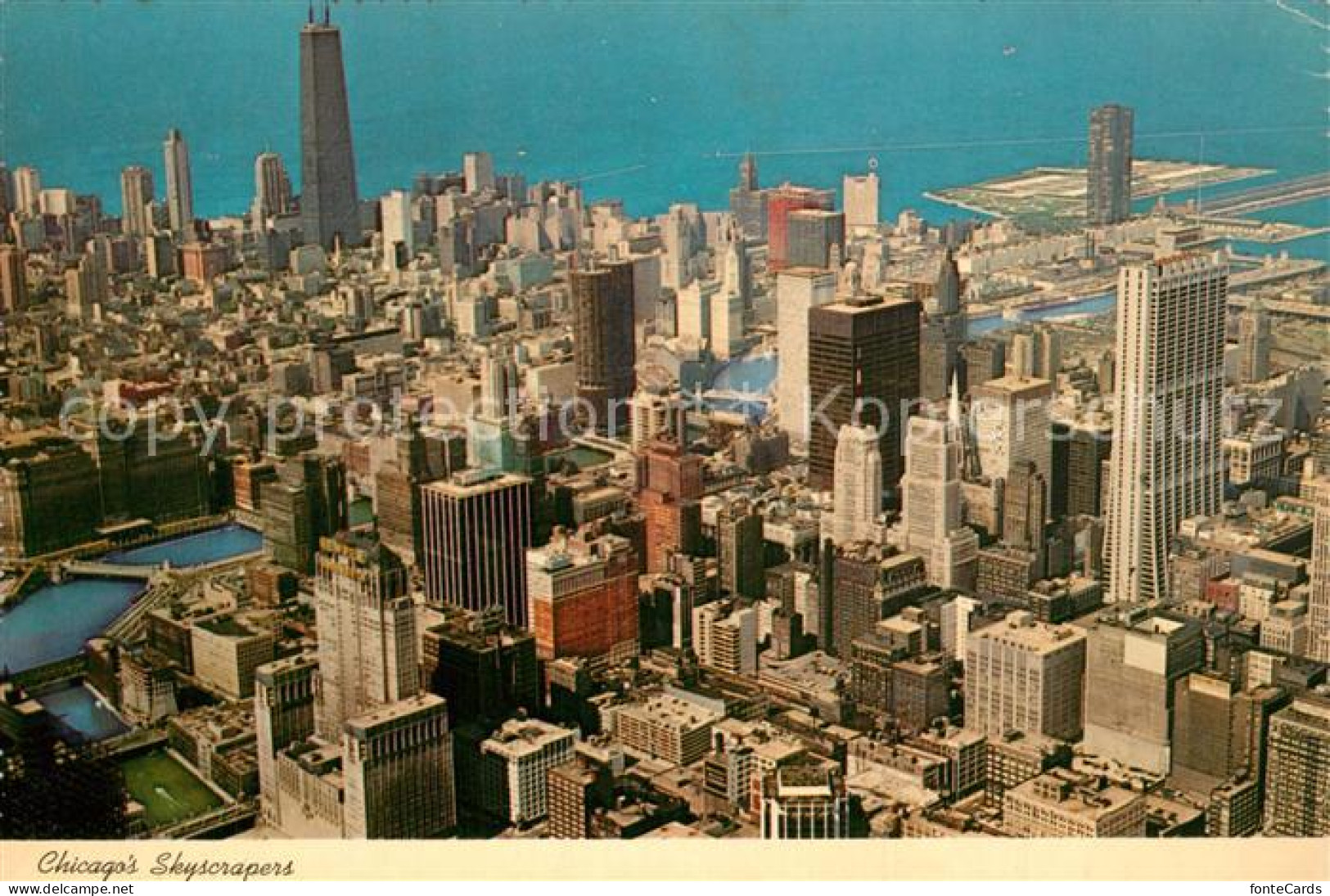 73523597 Chicago_Illinois Skyscrapers Aeriel View - Andere & Zonder Classificatie