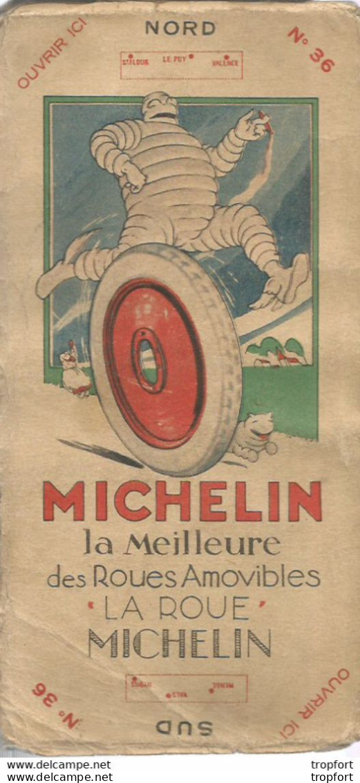 F14 Cpa / La VRAI Carte Routière Ancienne MICHELIN MANDE VALENCE N° 36 - Cartes Géographiques