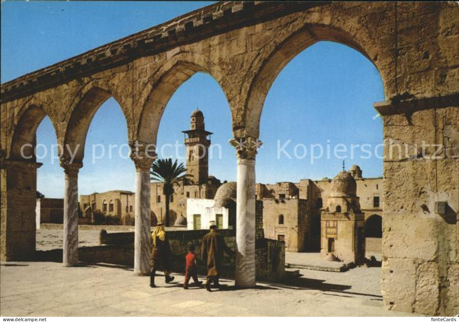 72232533 Jerusalem Yerushalayim Arched Pillars Courtyard Dome Rock   - Israel