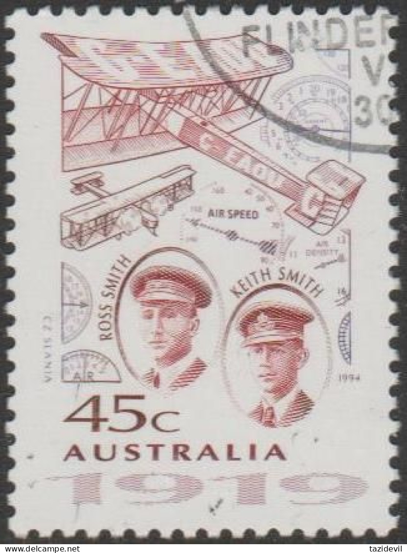 AUSTRALIA - USED 1994 45c Aviation Feats - Ross And Keith Smith - Aircraft - Gebruikt