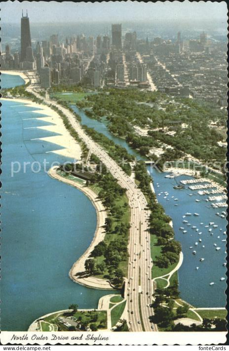 72231630 Chicago_Illinois Fliegeraufnahme North Outer Drive And Skyline - Andere & Zonder Classificatie