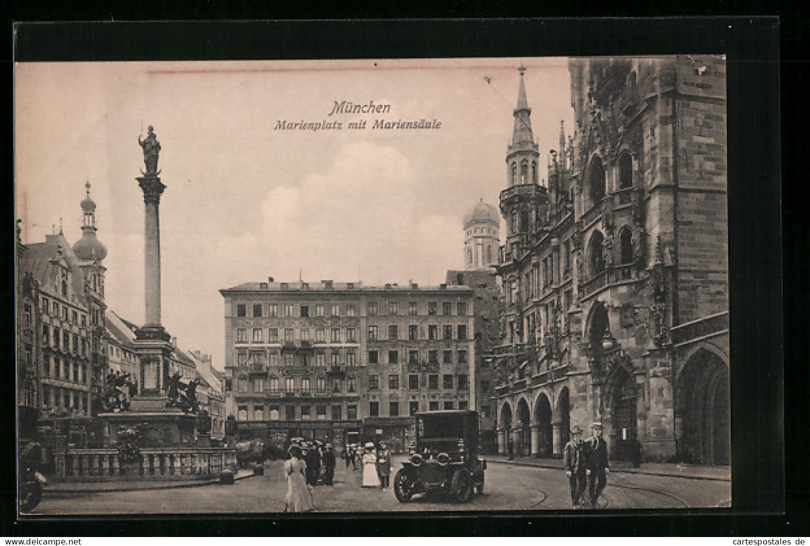 AK München, Marienplatz Mit Mariensäule  - München