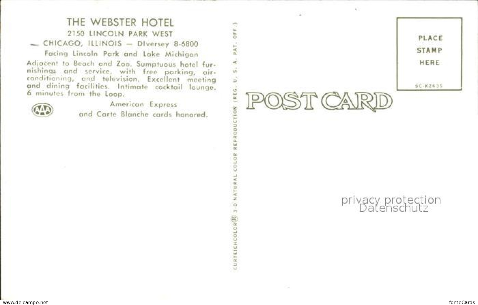 72230901 Chicago_Illinois Webster Hotel  - Altri & Non Classificati