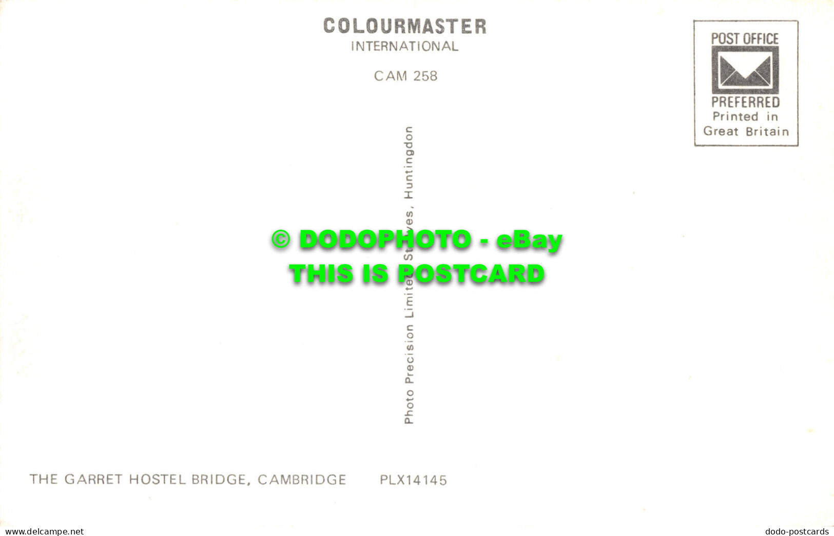 R524164 The Garret Hostel Bridge. Cambridge. Colourmaster International. Precisi - Welt