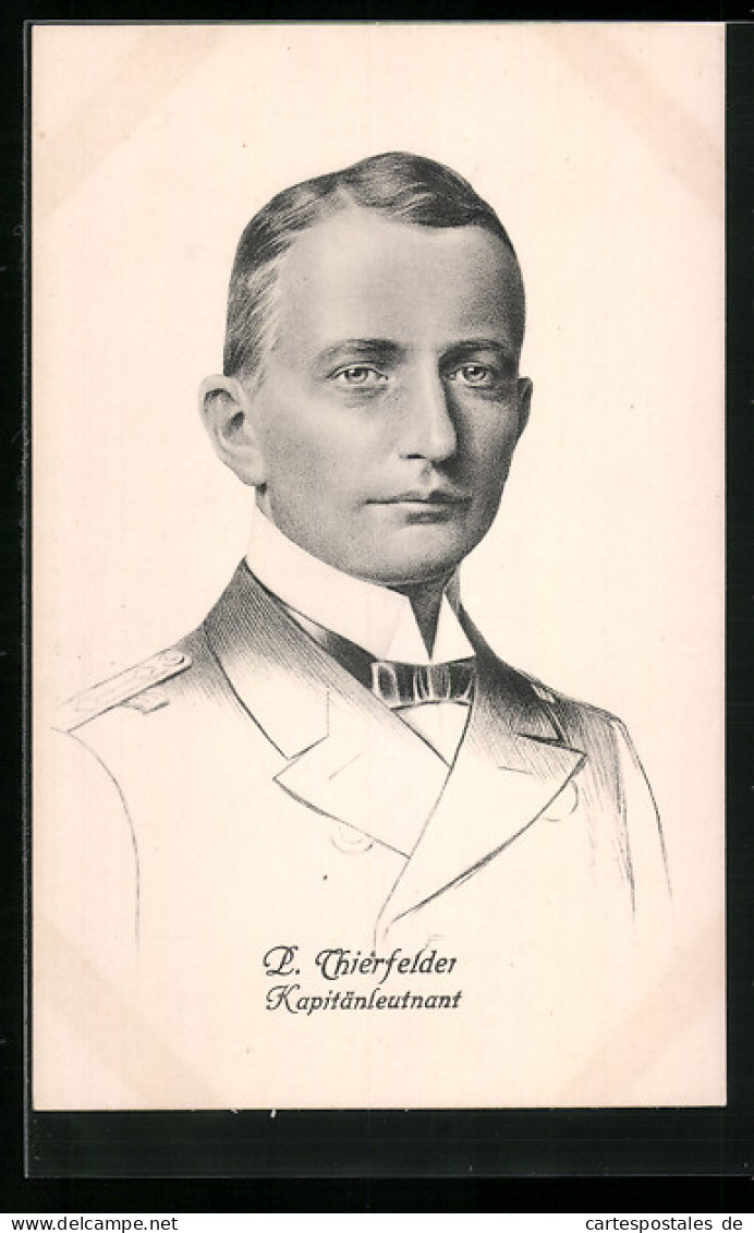 Künstler-AK Kapitänleutnant P. Thierfelder, Kommandant Des Hilfskreuzers Kronprinz Wilhelm  - Altri & Non Classificati