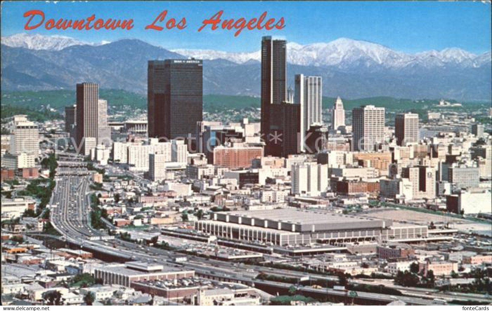 72229967 Los_Angeles_California Downtown Harbor Freeway Mountains - Autres & Non Classés