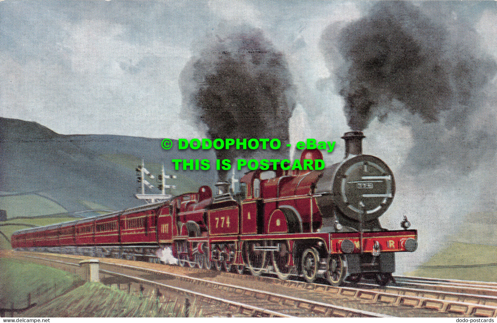 R524410 2. M. R. Manchester. London Express. Cheshire. 4 4 0 Locomotives Nos. 77 - Altri & Non Classificati