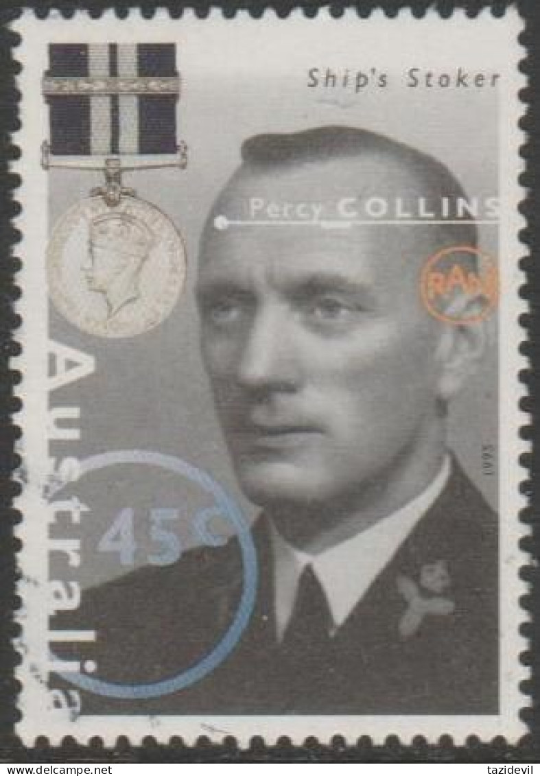 AUSTRALIA - USED 1995 45c Australia Remembers II - Percy Collins - Ship's Stoker - Gebraucht