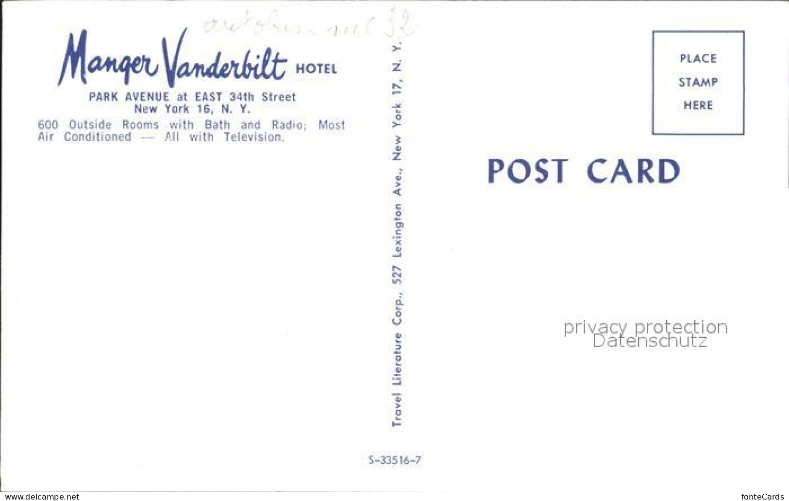 72222380 New_York_City Manger Vanderbilt Hotel - Sonstige & Ohne Zuordnung