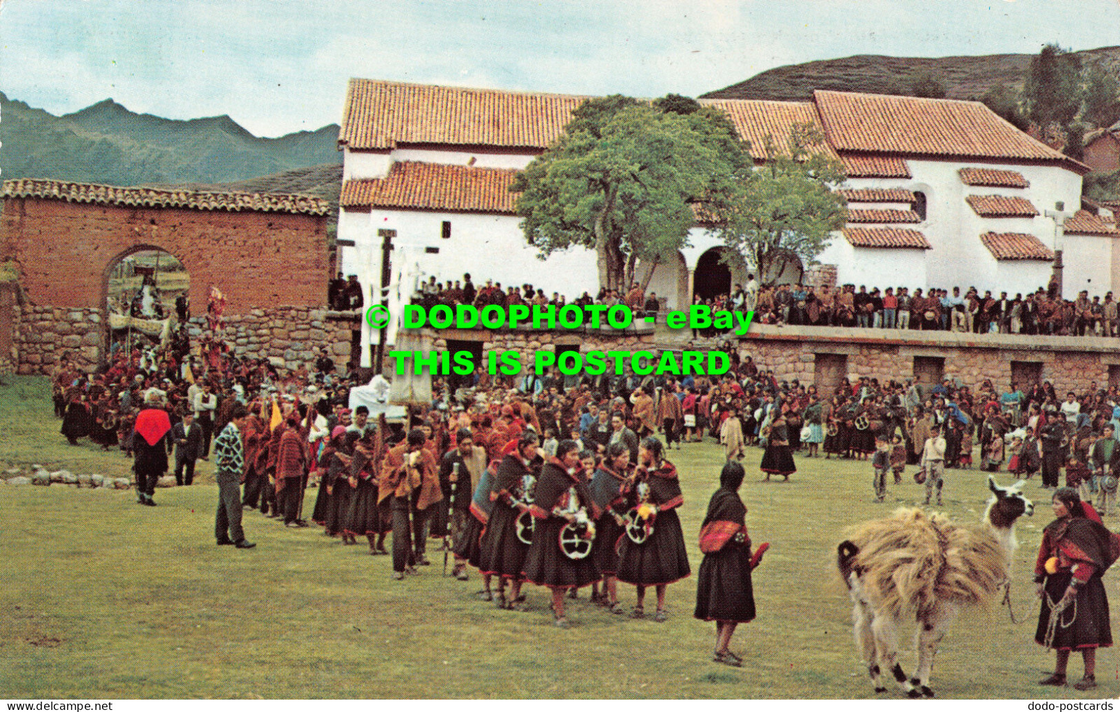 R524447 Chinchero. Peru. Religious Procession In Front Of Church. Plastichrome. - World