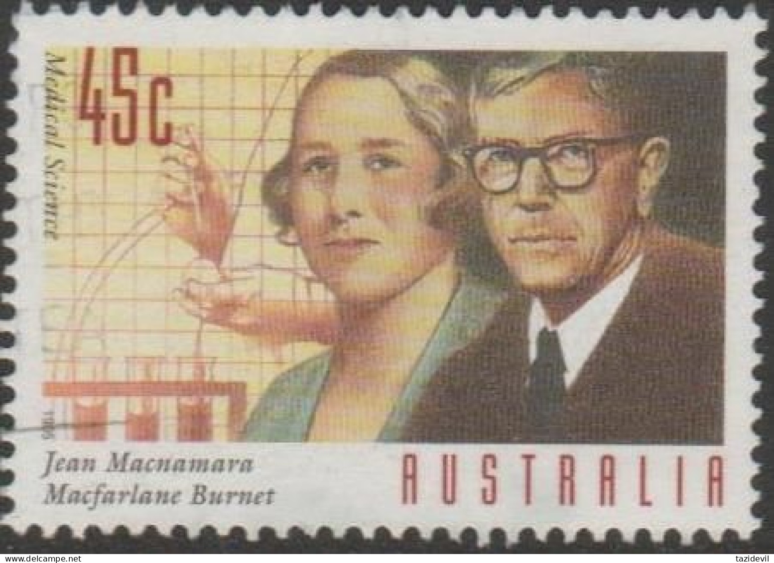 AUSTRALIA - USED 1995 45c Medical Science - Macnamara And Macfarlane Burnett - Gebruikt
