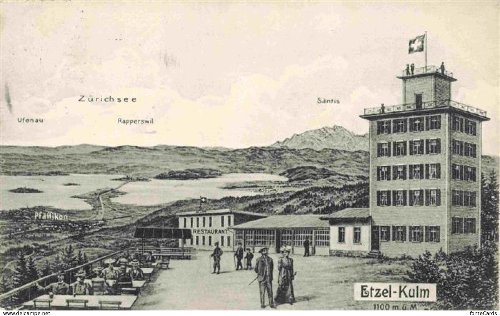 13973030 Etzel-Kulm_1098m_SZ Mit Ufenau Zuerichsee Rapperswil Saentis Hotel - Sonstige & Ohne Zuordnung