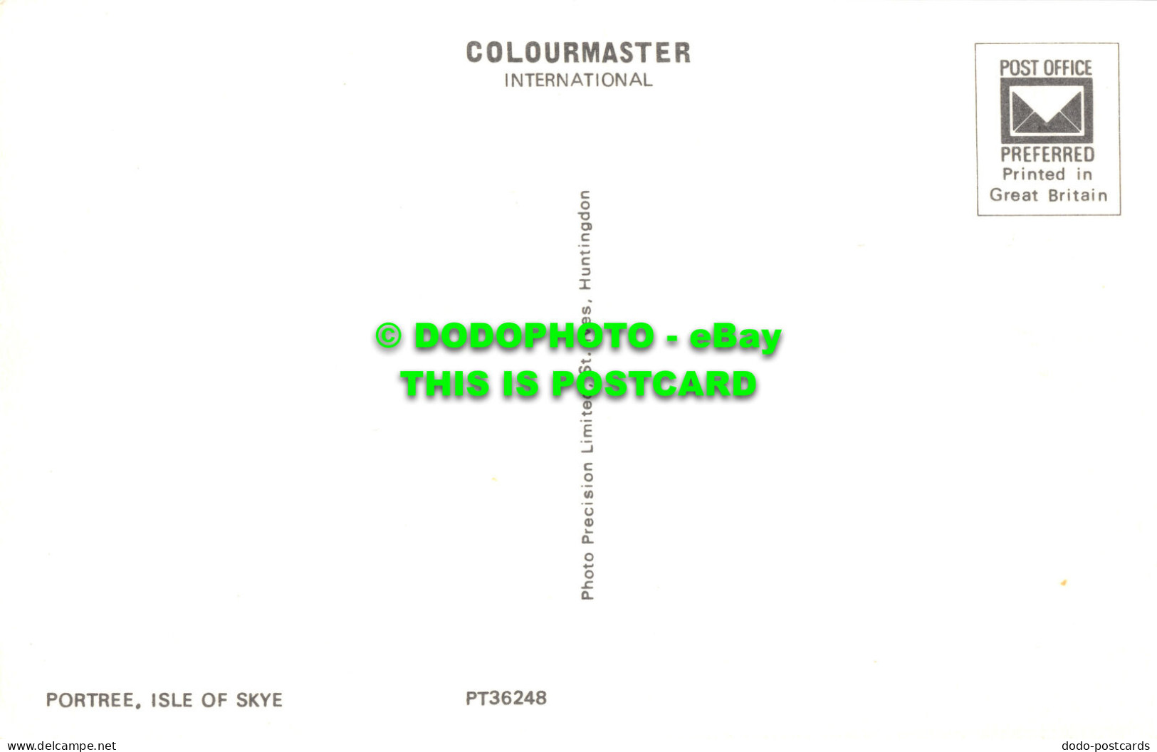 R524294 Portree. Isle Of Skye. PT36248. Precision. Colourmaster International - Welt