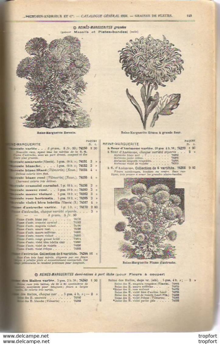 M12 Cpa / Superbe CATALOGUE VILMORIN-ANDRIEUX 1934 Graines Légumes Fleurs Plantes 200 Pages !!! Jardinage - Reclame