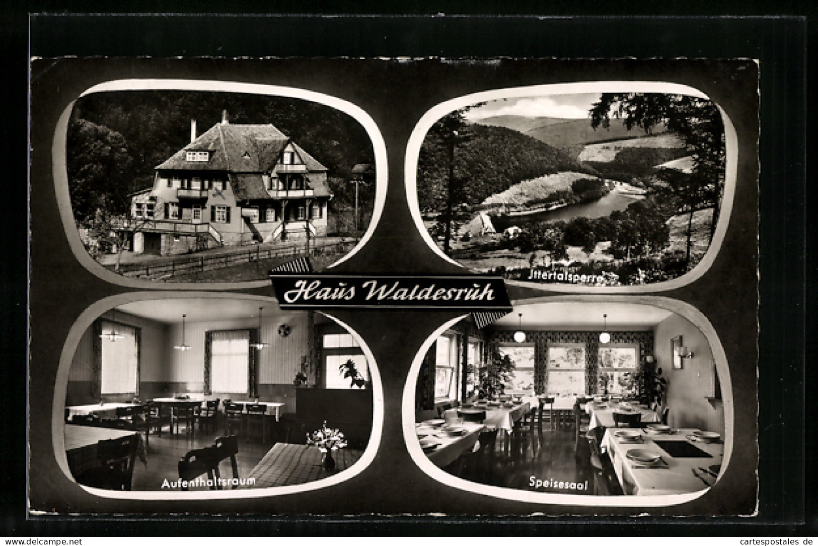 AK Gaimühle B. Eberbach /Neckar, Hotel Haus Waldesruh, Speisesaal, Aufenthaltsraum, Ittertalsperre  - Eberbach