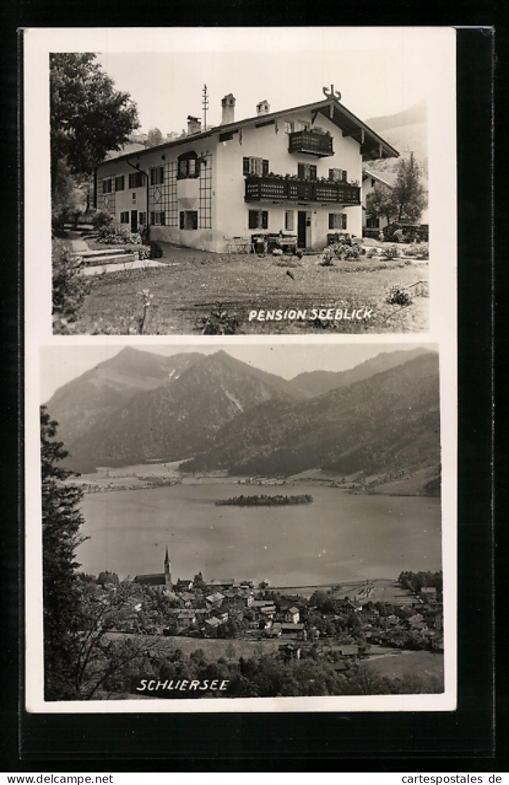 AK Schliersee, Hotel-Pension Seeblick, Totalansicht  - Schliersee