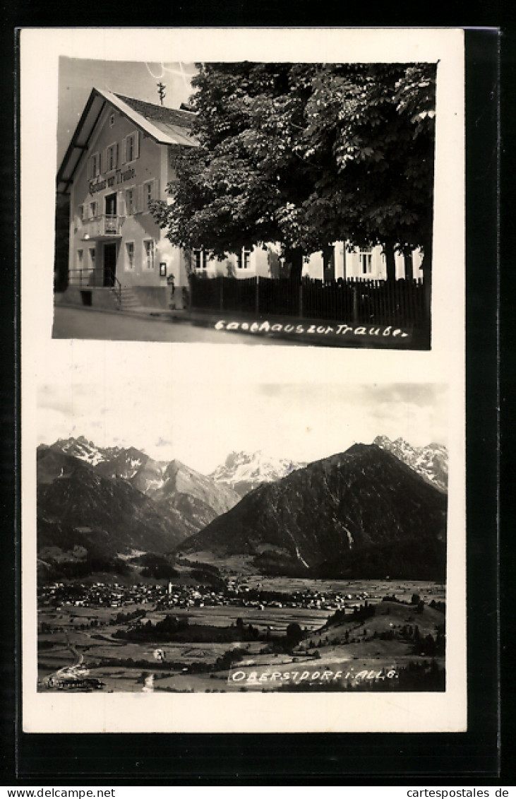 AK Oberstdorf, Gasthaus Zur Traube, Totalansicht Aus Der Vogelschau  - Oberstdorf