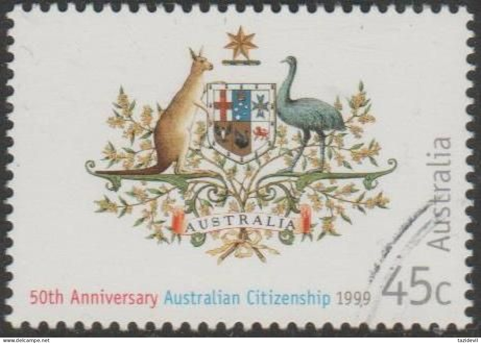 AUSTRALIA - USED 1999 45c 50 Years Of Australian Citizenship - Coat Of Arms - Gebruikt