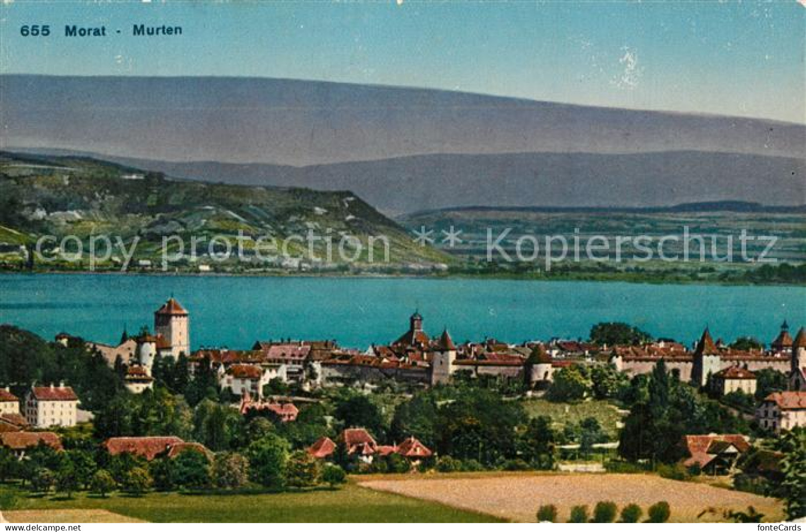 13298458 Murten Morat Fliegeraufnahme Altstadt Mit See Murten Morat - Altri & Non Classificati