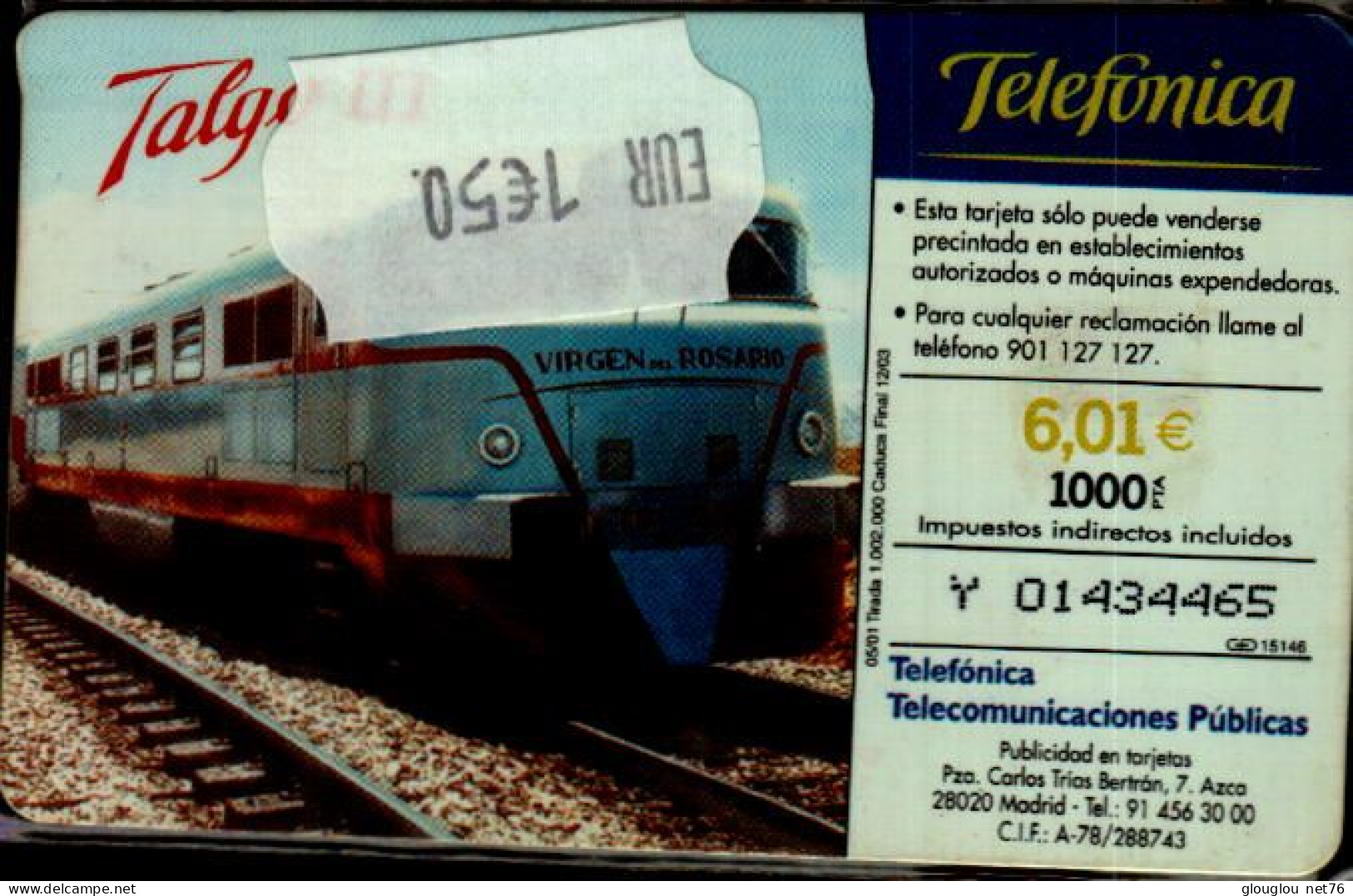 TELECARTE ETRANGERE.....TRAIN. - Treni