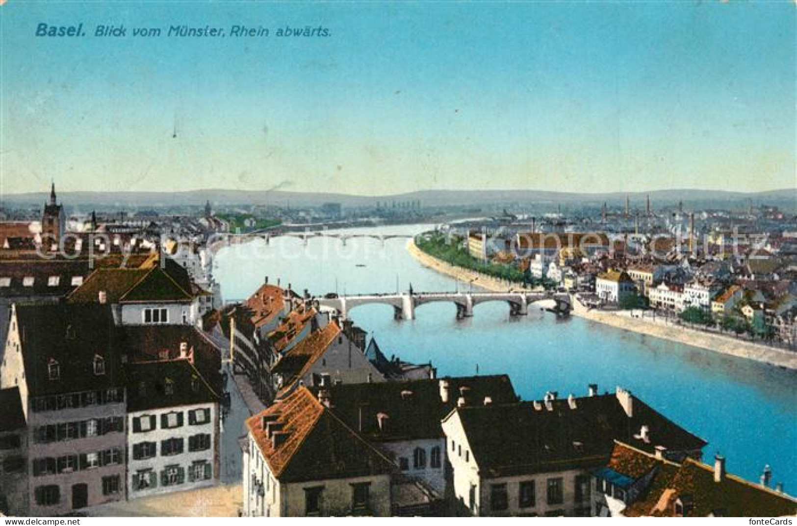 13297772 Basel BS Blick Vom Muenster Auf Rhein Abwaerts Basel BS - Altri & Non Classificati