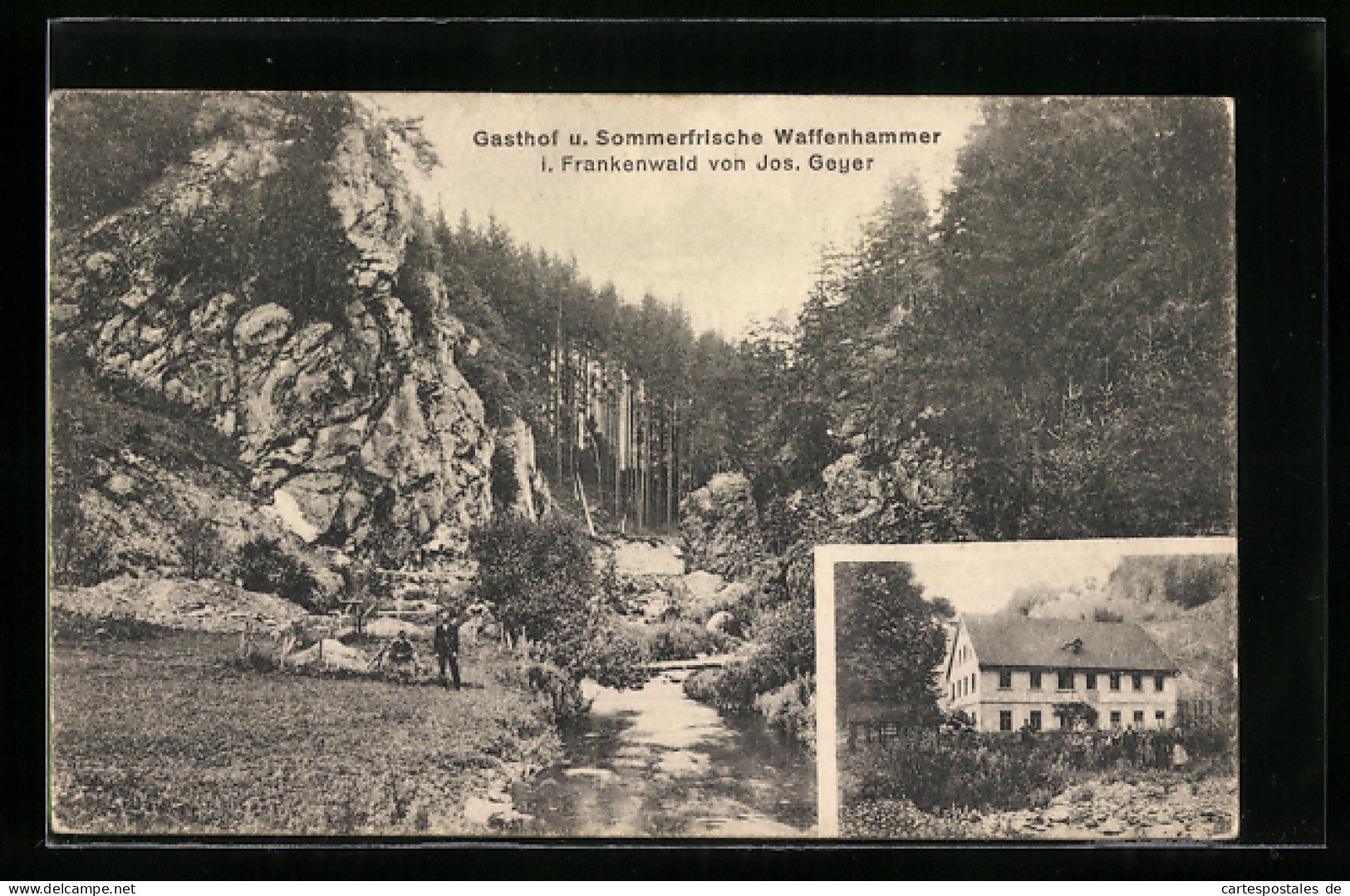 AK Waffenhammer I. Frankenwald, Gasthaus Waffenhammer, Partie Im Tal  - Altri & Non Classificati