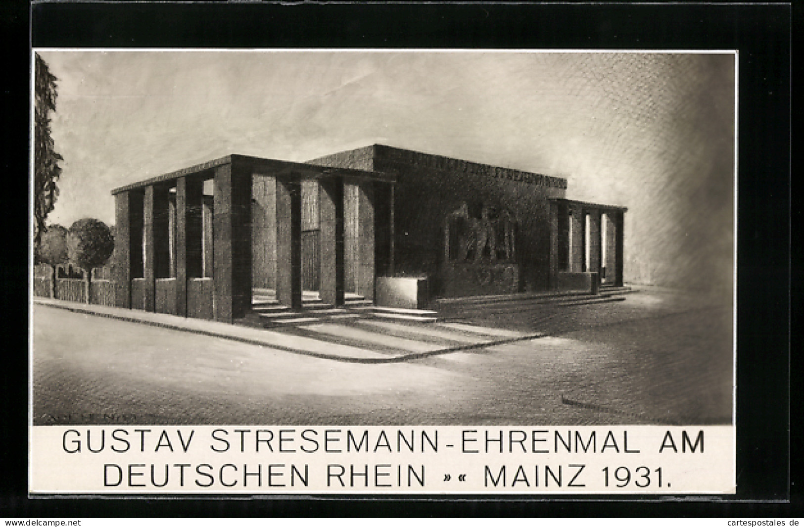 AK Mainz, Ehrenmal Gustav Stresemann, 1931  - Mainz