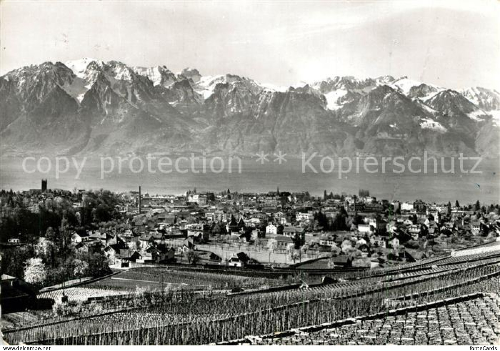 13297448 Vevey VD Lac Leman Et Les Alpes De Savoie Genfersee Alpen Vevey VD - Altri & Non Classificati