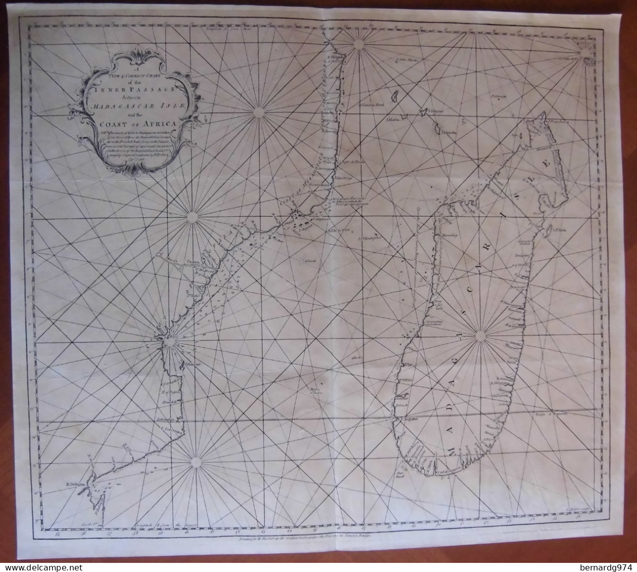 Madagascar : Rarissime Carte Du Canal Du Mozambique Par Herbert  (1754) - Geographical Maps