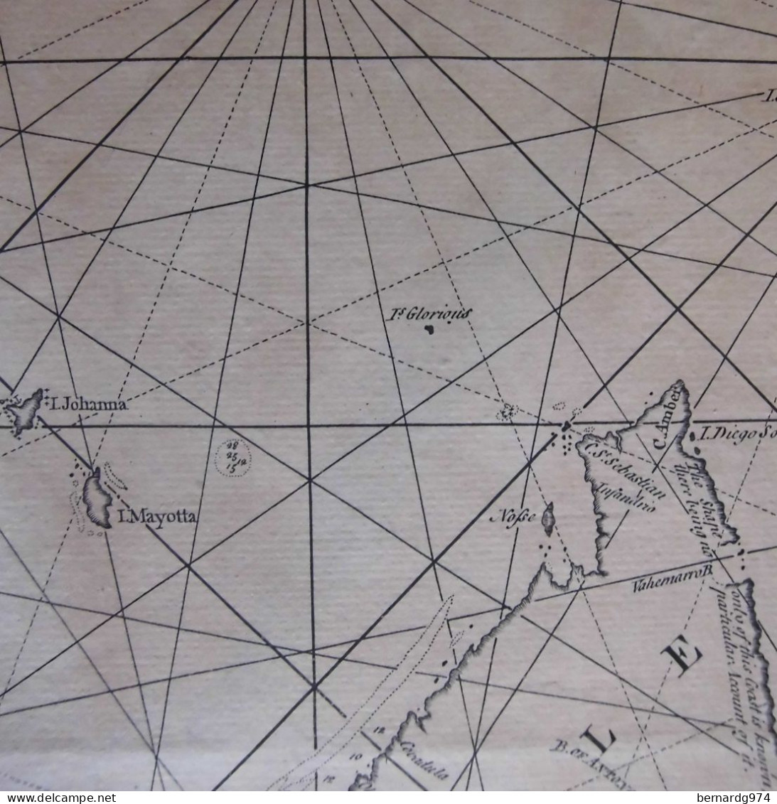 Madagascar : Rarissime Carte Du Canal Du Mozambique Par Herbert  (1754) - Cartes Géographiques