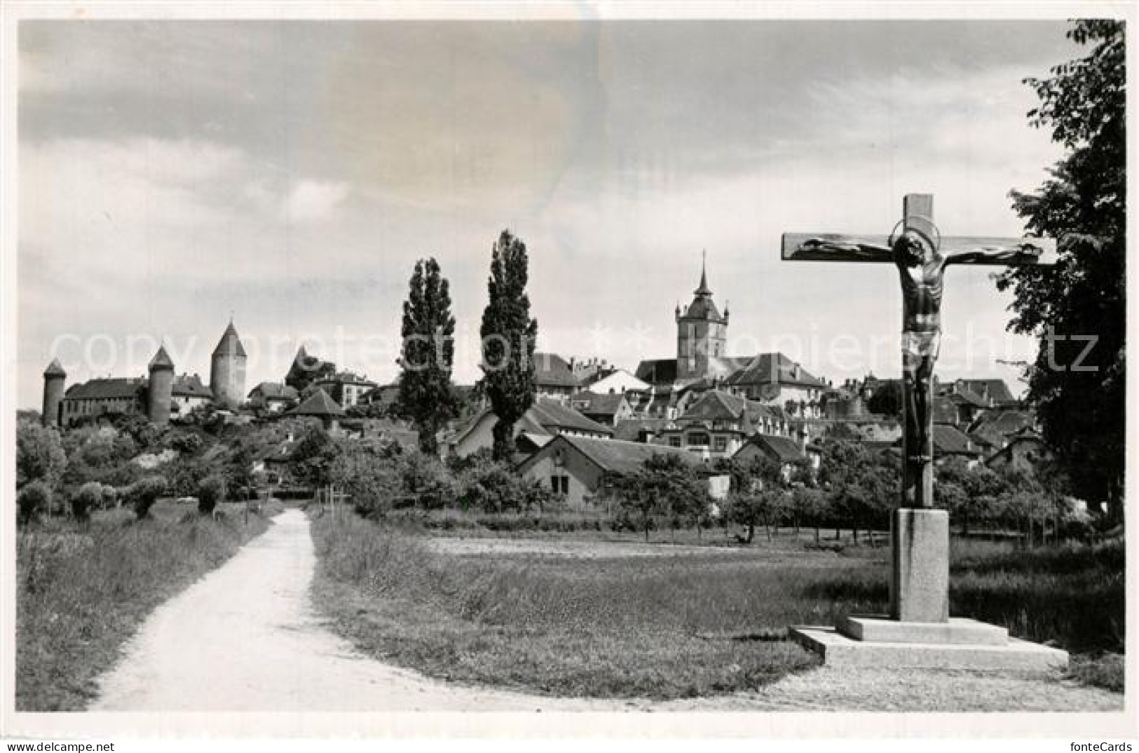 13297328 Estavayer-le-Gibloux Schloss Kirche Wegekreuz Estavayer-le-Gibloux - Otros & Sin Clasificación