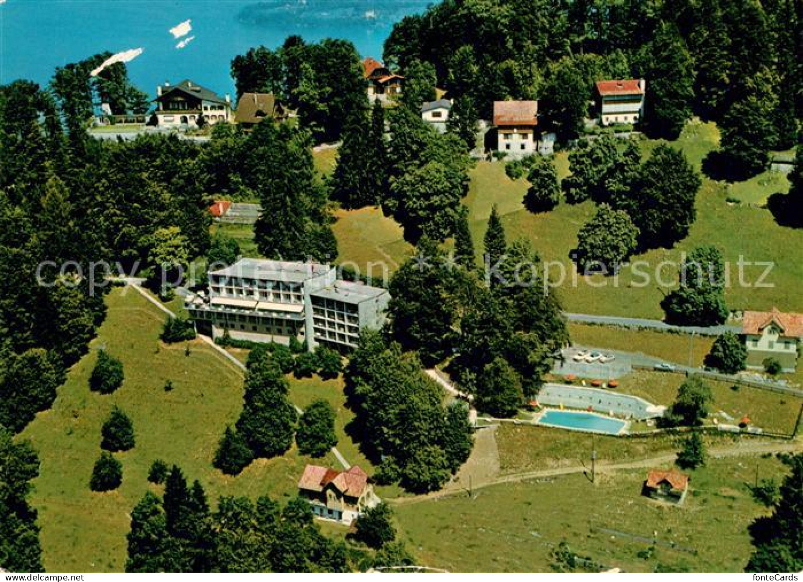 13290641 Buergenstock Fliegeraufnahme Hotel Waldheim Mit Schwimmbad Buergenstock - Altri & Non Classificati