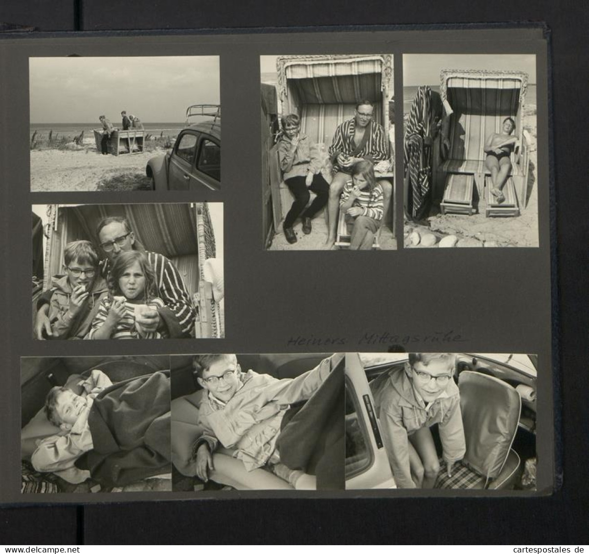 Fotoalbum mit 199 Fotografien, Ansicht Fehmarn, Familie Hess auf Reise mit VW Käfer nach der Ostsee, 1959 