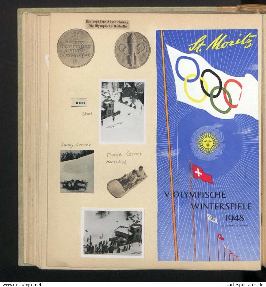 Fotoalbum Mit 213 Fotografien, Ansicht St. Moritz, Olympische Winterspiele 1948, Genf, Aarau  - Albumes & Colecciones