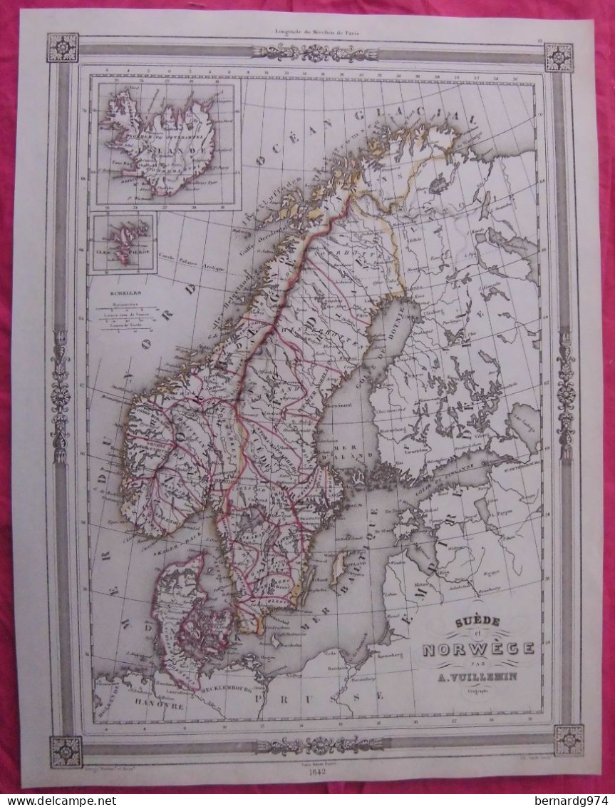 Suède et Norvège Sweden and Norway : five antique maps  19è century