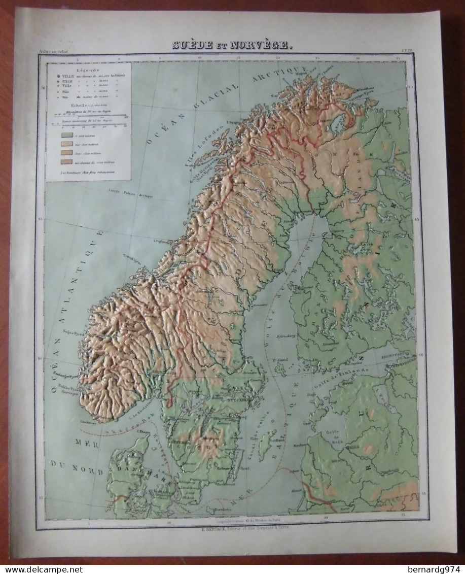 Suède et Norvège Sweden and Norway : five antique maps  19è century