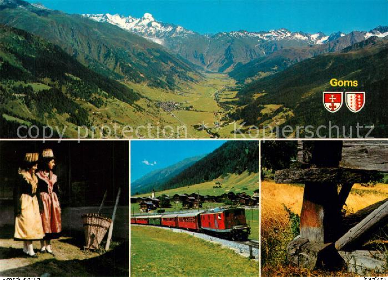 13286758 Goms VS Wallisertrachten Furka Oberalp Bahn Stadelfu&#223; Steinplatte  - Other & Unclassified