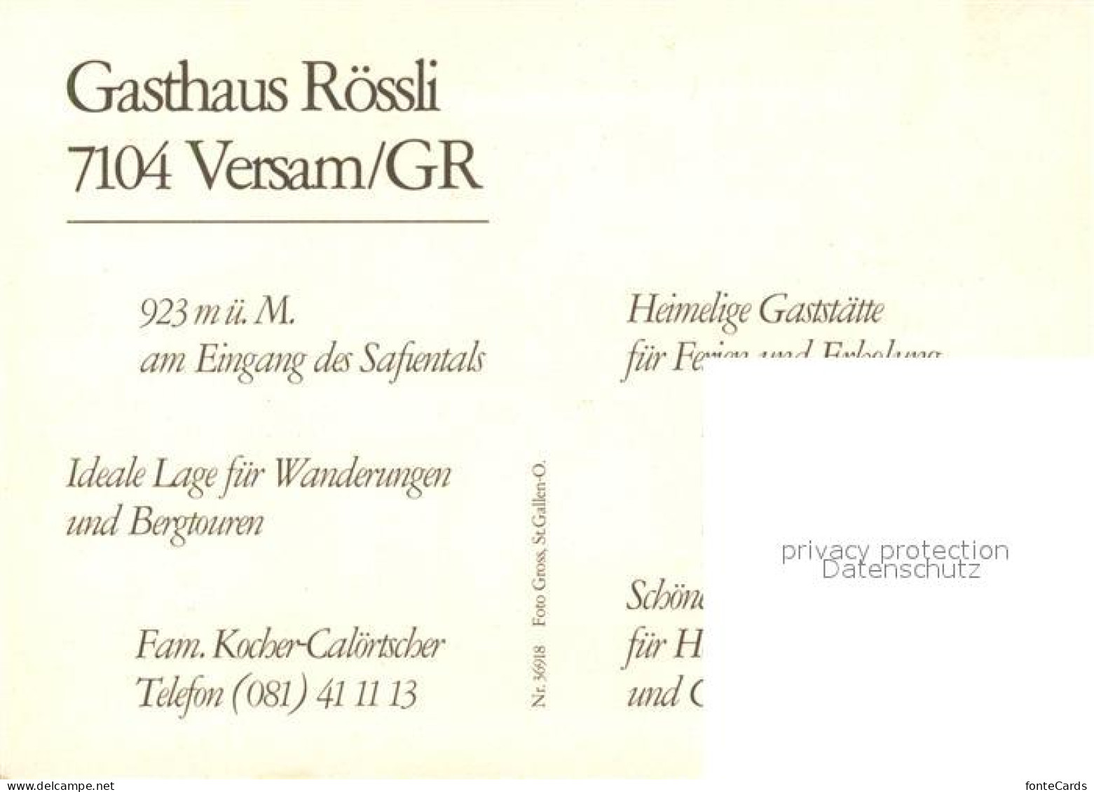 13286012 Versam Gasthaus Roessli Versam - Sonstige & Ohne Zuordnung