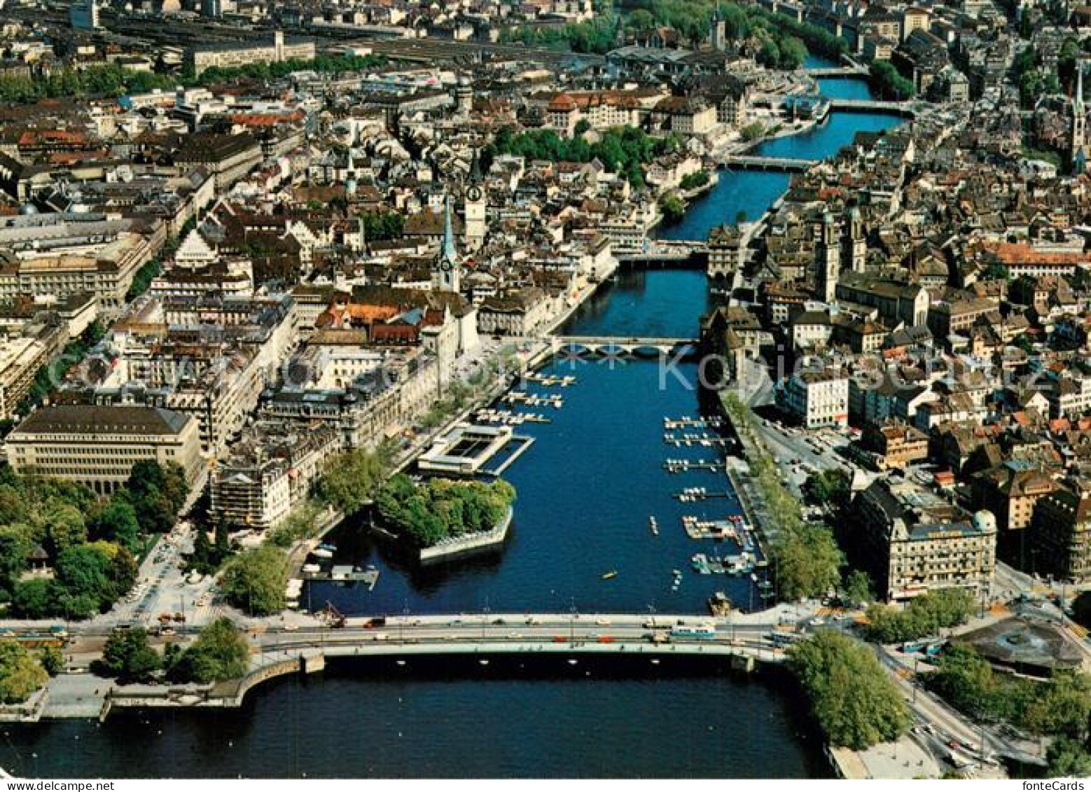 13283902 Zuerich ZH Fliegeraufnahme Mit Limmat Und Altstadt Zuerich ZH - Otros & Sin Clasificación