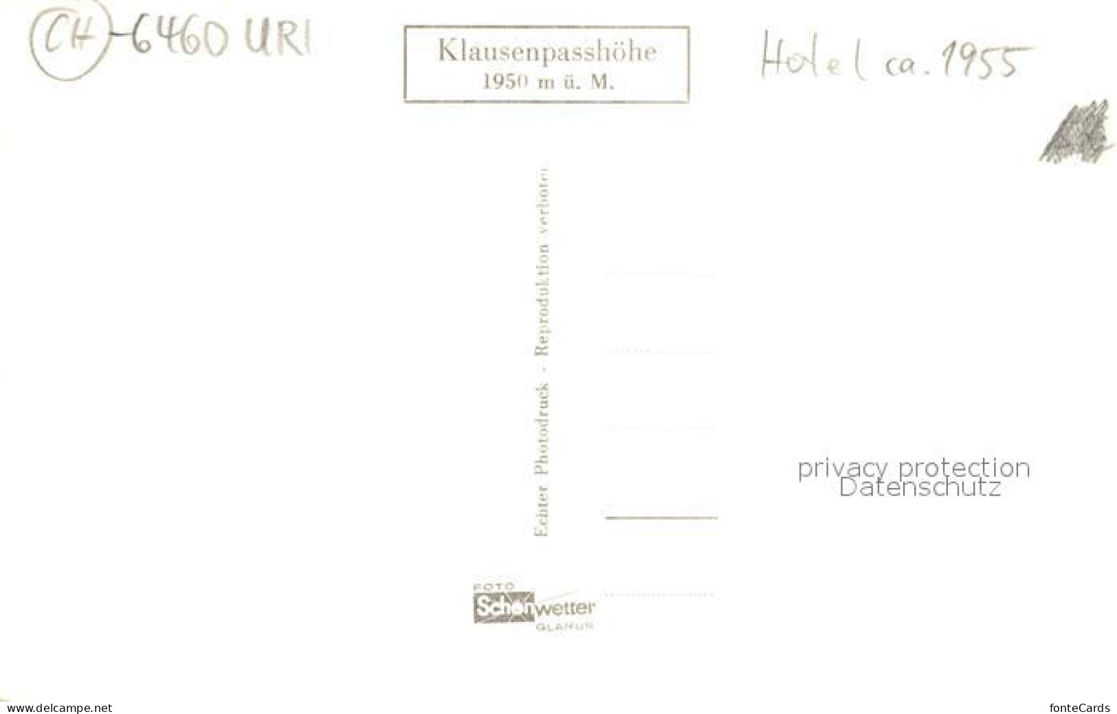 13278142 Klausenpasshoehe Hotel Mit Schaechental Und Urirotstock Klausenpasshoeh - Autres & Non Classés