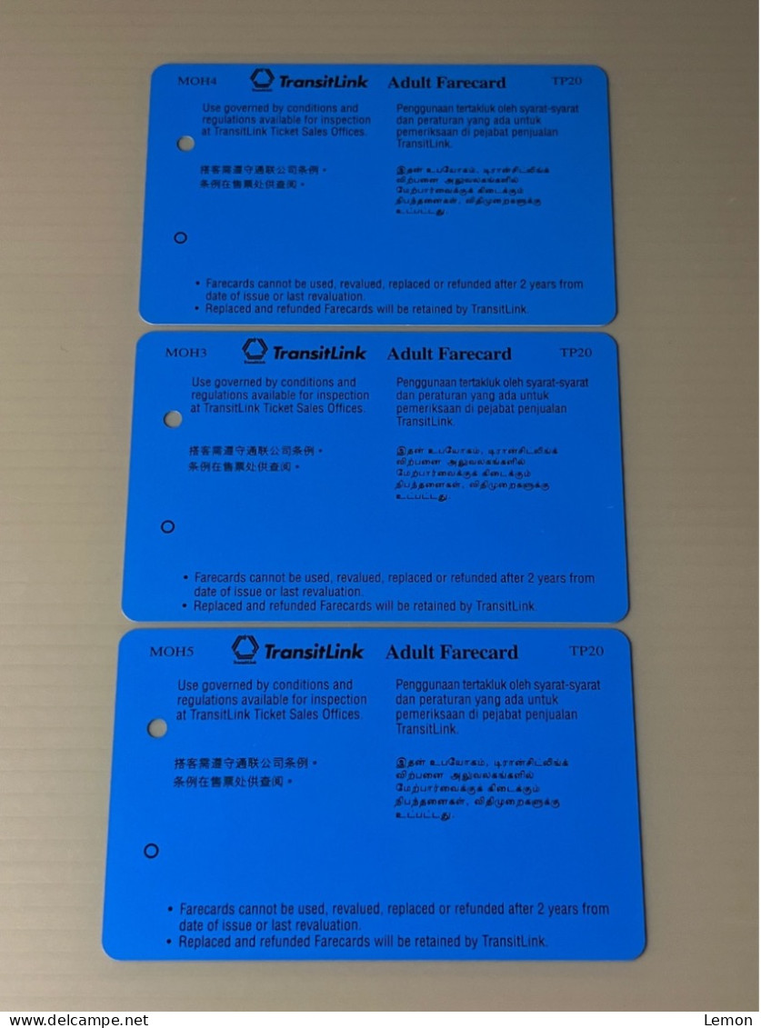 Mint Singapore TransitLink Metro Train Subway Ticket Card, Call Healthline, Set Of 3 Mint Cards - Singapour